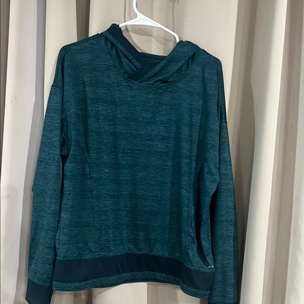 Mondetta Green Hoodie with Cowl Neck and Soft Knit Fabric